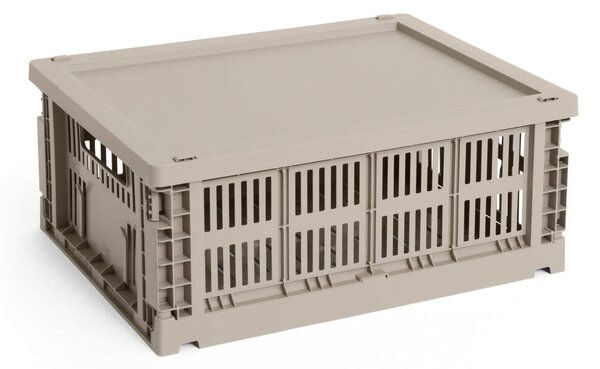 HAY Plastové veko Colour Crate Medium, warm grey