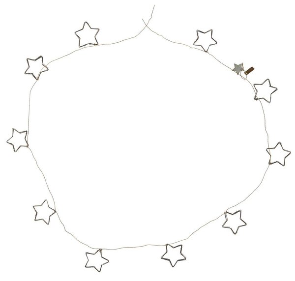 Vianočná zinková reťaz Stars Zinc 140 cm