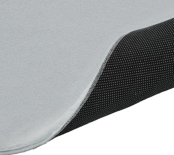 Koberec svetlosivý umelá kožušina 160 x 160 cm vysoký vlas štvorcový tvar polyesterová podložka moderný štýl obývacia izba