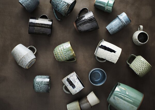 Kameninová šálka Grey Stoneware 100 ml C - off-white