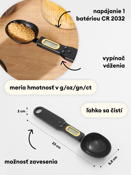 Sinsay - Digitálna odmerná lyžica s váhou - biela
