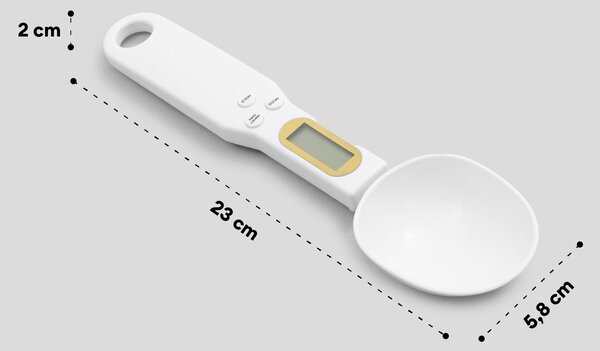 Sinsay - Digitálna odmerná lyžica s váhou - biela