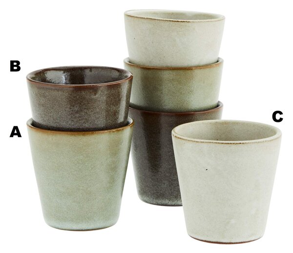 Kameninová šálka Grey Stoneware 100 ml C - off-white