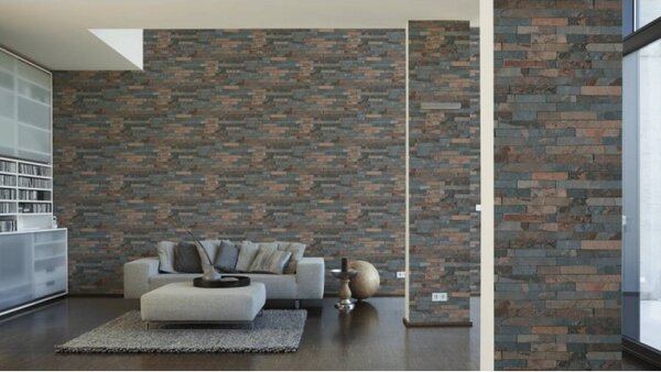 A.S. Création | Vliesová tapeta na stenu Best of Wood & Stone 35582-3 | 0,53 x 10,05 m | čierna, hnedá, šedá