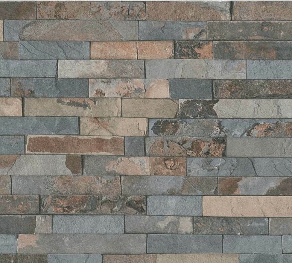A.S. Création | Vliesová tapeta na stenu Best of Wood & Stone 35582-3 | 0,53 x 10,05 m | čierna, hnedá, šedá