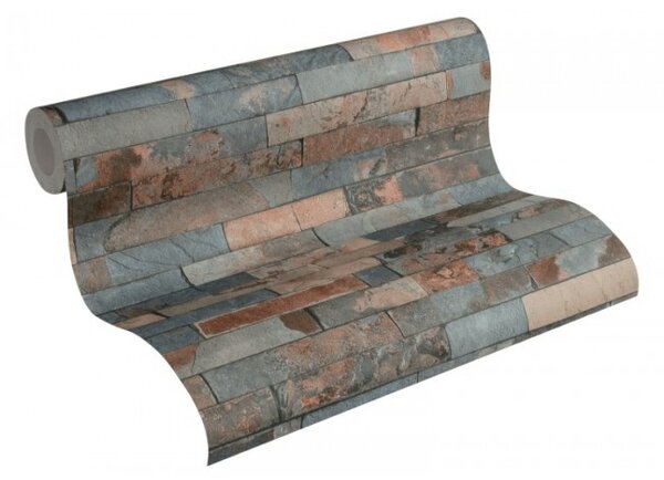 A.S. Création | Vliesová tapeta na stenu Best of Wood & Stone 35582-3 | 0,53 x 10,05 m | čierna, hnedá, šedá