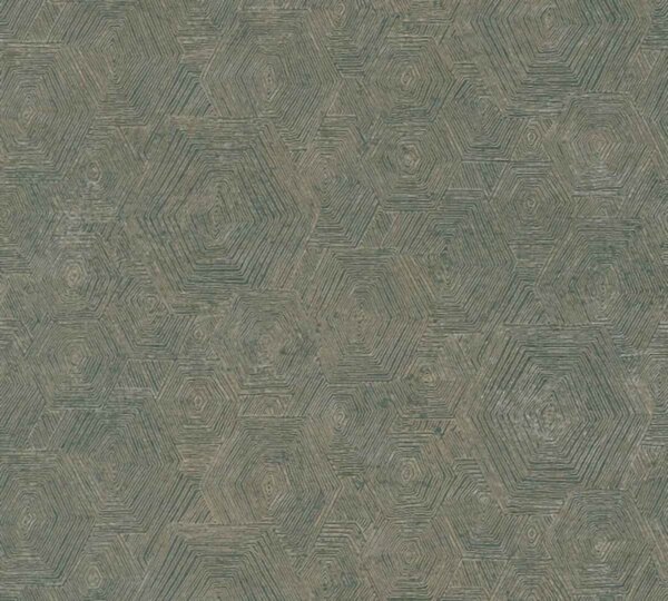 A.S. Création | Vliesová tapeta na stenu My Home My Spa 38698-4 | 0,53 x 10,05 m | zelená, metalická