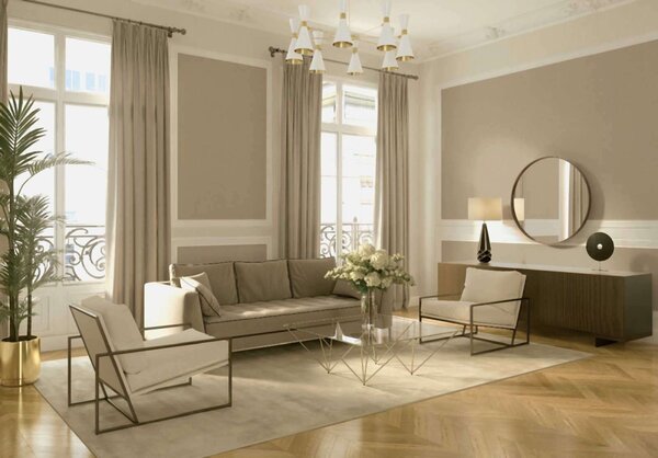 A.S. Création | Vliesová tapeta na stenu Villa 37565-3 | 0,53 x 10,05 m | zlatá, béžová