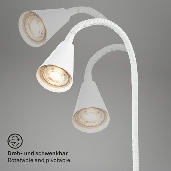 Briloner 2175-016 - Flexibilná nástenná lampa s USB portom 1xGU10/10W/230V biela