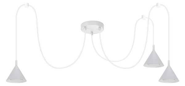 BRILAGI - Závesný luster na lankách CONE TRIPLE SPIDER 3xGX53/15W/230V biela