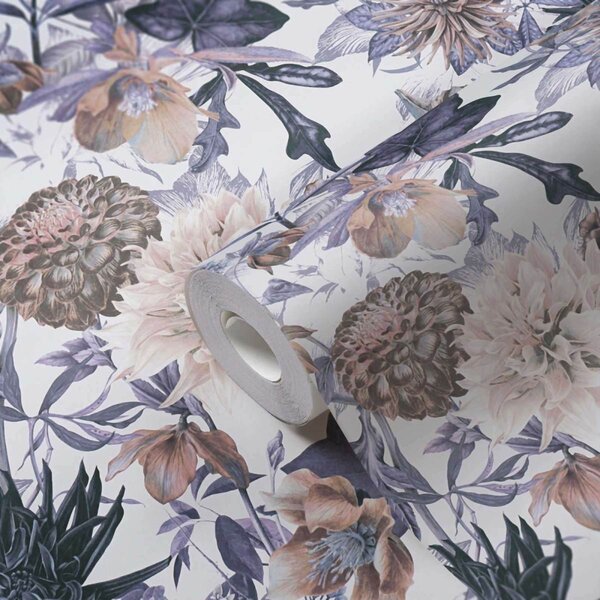 A.S. Création | Vliesová tapeta na stenu Dream Flowery 38175-1 | 0,53 x 10,05 m | modrá, béžová, šedá