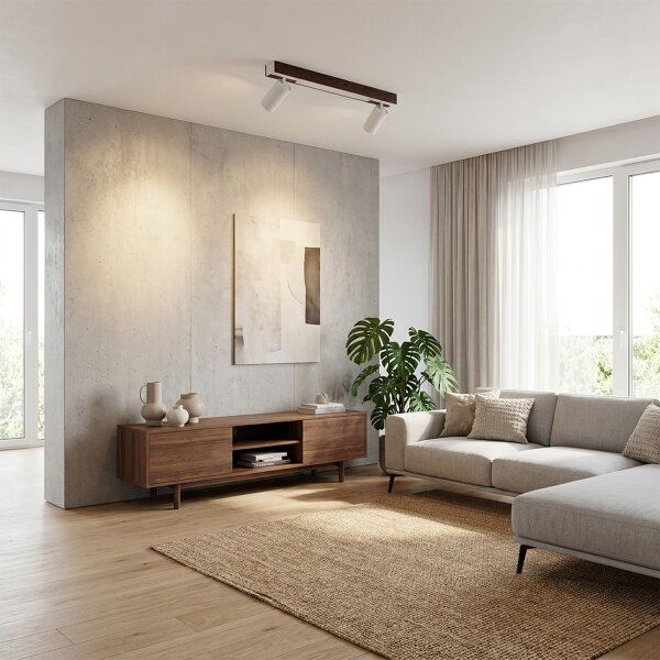 BRILAGI - LED bodové svietidlo SELE 2xGU10/30W/230V + LED/15W biela/dubový dekor