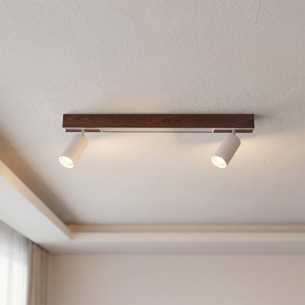 BRILAGI - LED bodové svietidlo SELE 2xGU10/30W/230V + LED/15W biela/dubový dekor