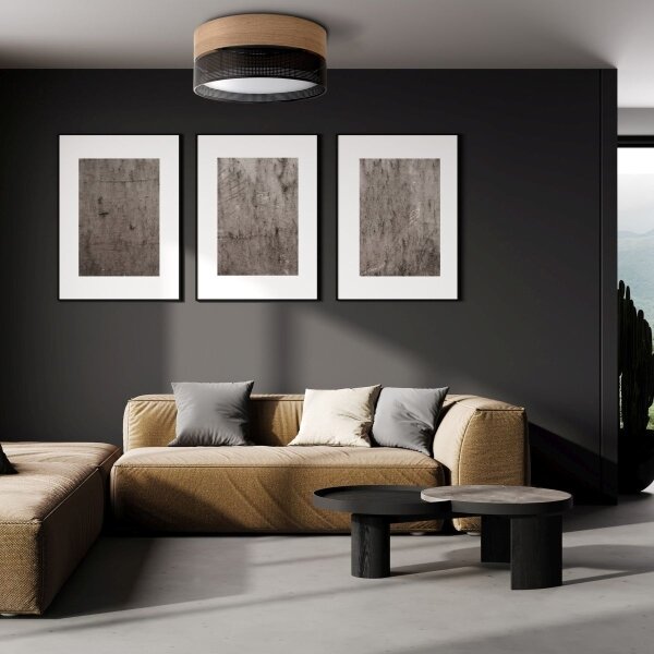 Stropné svietidlo NICOL 4xE27/15W/230V priemer 50 cm dyha/čierna