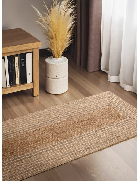 Obojstranný/ručne tkaný jutový behúň v prírodnej farbe/v svetlo prírodnej farbe 80x200 cm Juno – Hanse Home