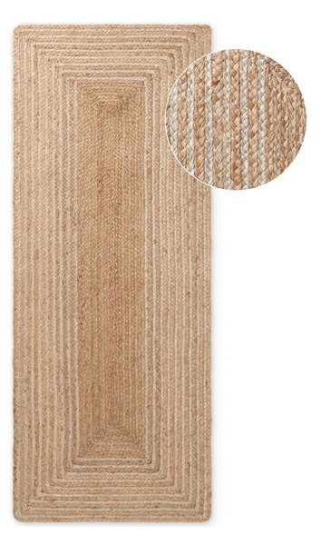 Obojstranný/ručne tkaný jutový behúň v prírodnej farbe/v svetlo prírodnej farbe 80x200 cm Juno – Hanse Home
