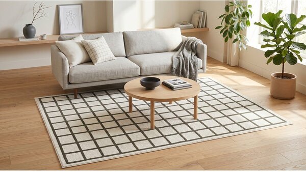 Tmavozelený/krémovobiely koberec 120x170 cm Picnic – ESTE