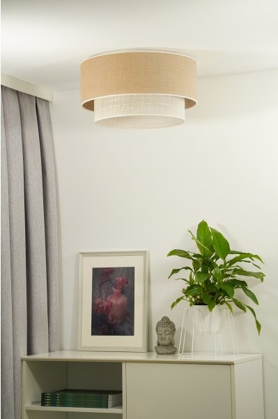 Duolla - Stropné svietidlo YUTE BOHO 1xE27/15W/230V pr. 45 cm hnedá/krémová