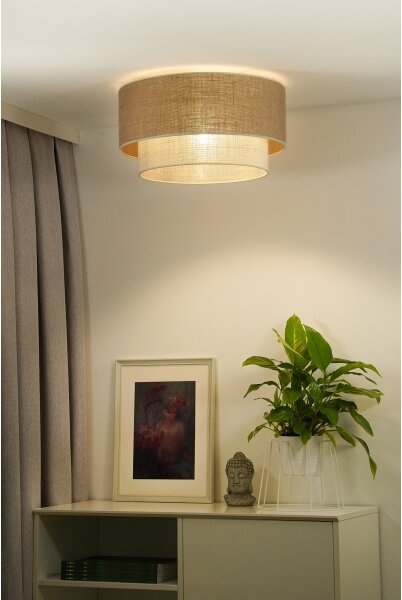 Duolla - Stropné svietidlo YUTE BOHO 1xE27/15W/230V pr. 45 cm hnedá/krémová