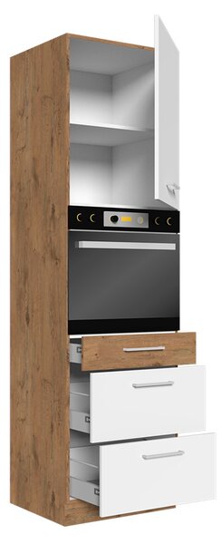 Mirjan24 Kuchynská skrinka so zásuvkami Woodline 60 DPS-210 3S 1F, Farby: dub lancelot / matera 5902928842999