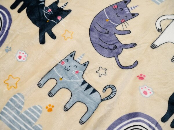 Sada mikroplyšových obliečok PURRSLEEP béžové + plachta mikroplyš SOFT 180x200 cm biela, dvojlôžko