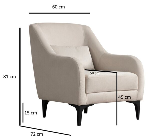 Hanah Home Kreslo Astana ecru/čierne