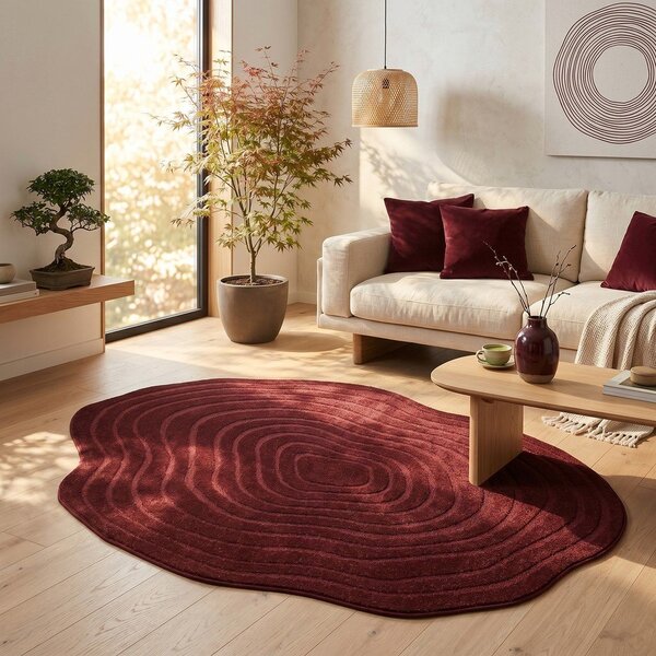 Vínovočervený koberec 160x230 cm Pebble – ESTE