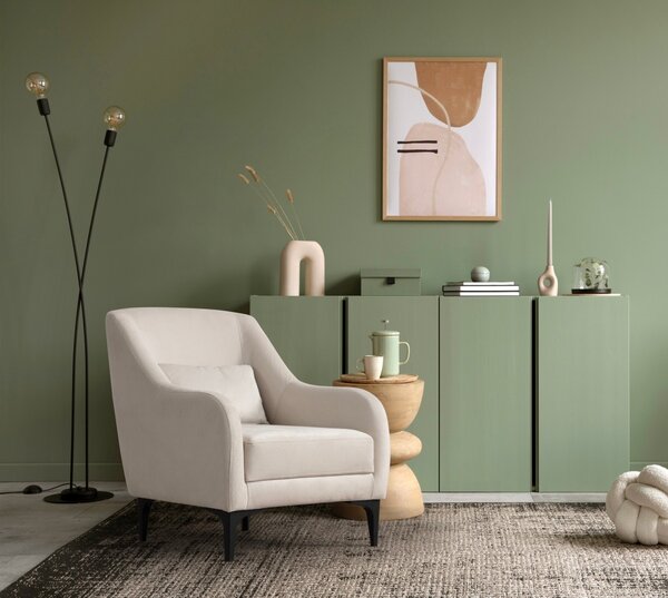 Hanah Home Kreslo Astana ecru/čierne