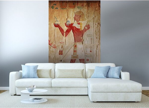 DIMEX | Vliesové fototapety na stenu Egyptská maľba MS-2-0052 | 150 x 250 cm | béžová, červená