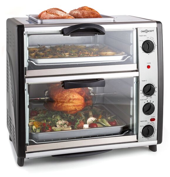 OneConcept All-You-Can-Eat, dvojitá minirúra s grilovaciou platňou, 42 l, 2350 W