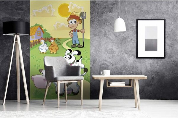 DIMEX | Vliesové fototapety na stenu Zvieratká z farmy MS-2-0334 | 150 x 250 cm | žltá, zelená, viacfarebná
