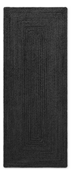 Čierny obojstranný/ručne tkaný jutový behúň 80x200 cm Juno – Hanse Home