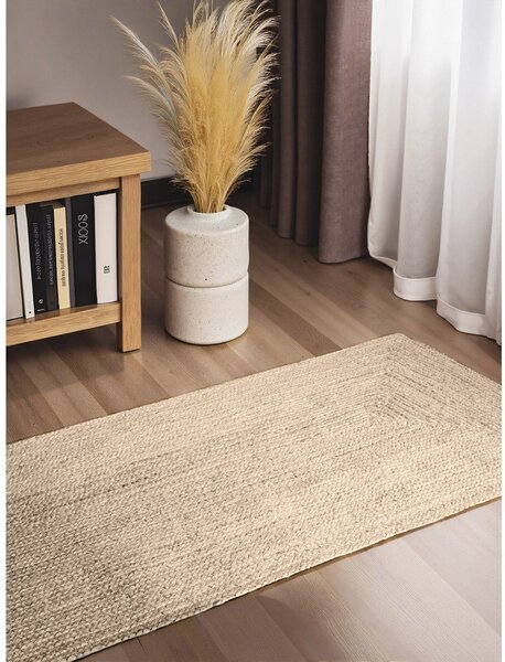 Krémovobiely obojstranný/ručne tkaný jutový behúň 80x200 cm Juno – Hanse Home