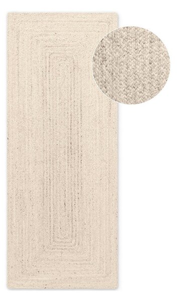 Krémovobiely obojstranný/ručne tkaný jutový behúň 80x200 cm Juno – Hanse Home