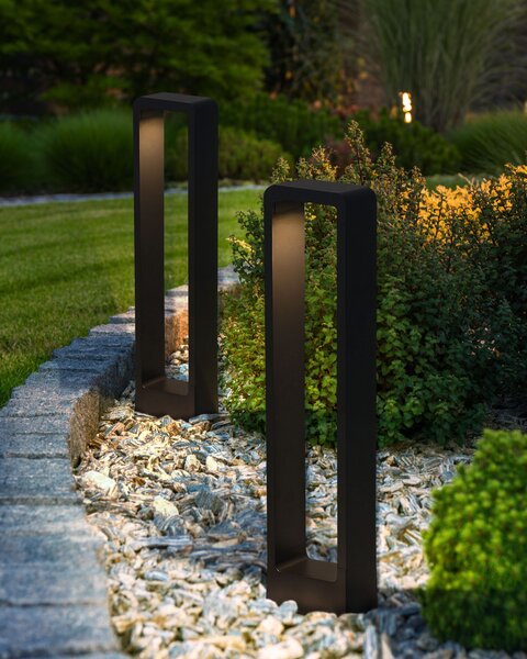 Vonkajšie stĺpikové LED svietidlo čierne hliníkové 60 cm vonkajšie osvetlenie chodníka moderná záhradná lampa
