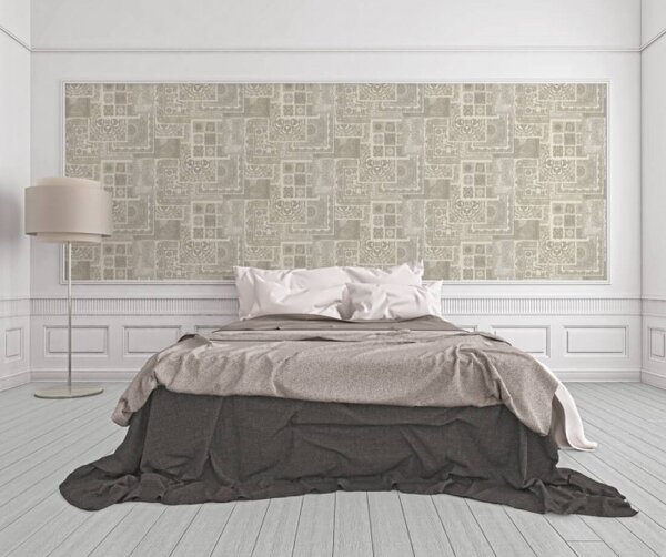 A.S. Création | Vliesová tapeta na stenu Versace 37048-5 | 0,70 x 10,05 m | biela, šedá, metalická