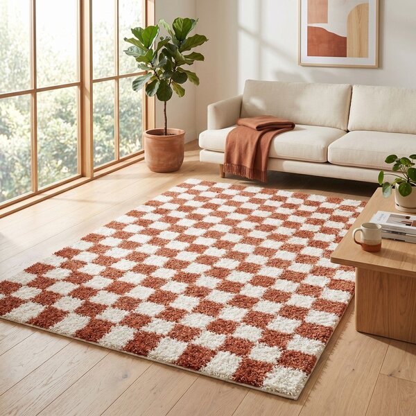 Krémovobiely/v terakotovej farbe koberec 120x170 cm Grida – ESTE