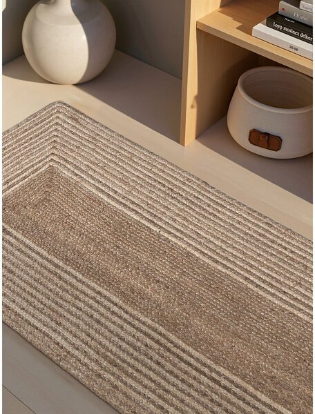 Obojstranný/ručne tkaný jutový behúň v svetlo prírodnej farbe/v tmavo prírodnej farbe 80x200 cm Juno – Hanse Home