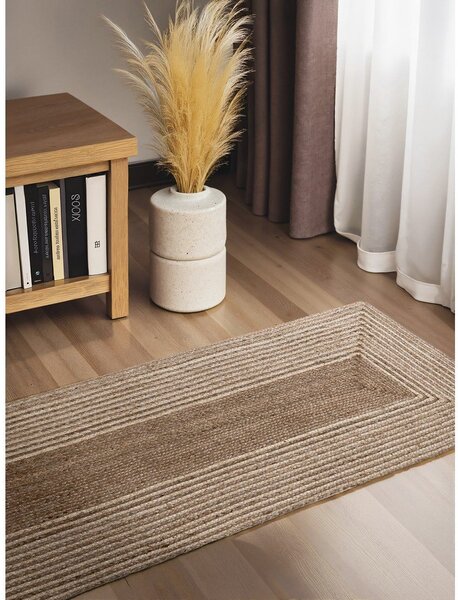 Obojstranný/ručne tkaný jutový behúň v svetlo prírodnej farbe/v tmavo prírodnej farbe 80x200 cm Juno – Hanse Home