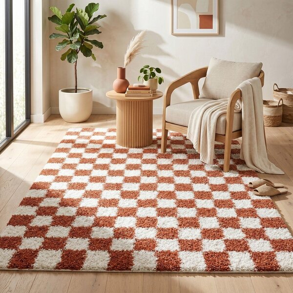 Krémovobiely/v terakotovej farbe koberec 120x170 cm Grida – ESTE