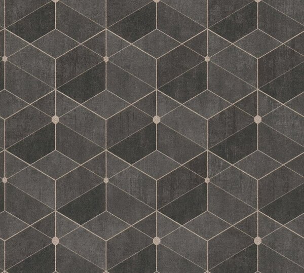 A.S. Création | Vliesová tapeta na stenu Titanium 3 38202-4 | 0,53 x 10,05 m | metalická, hnedá