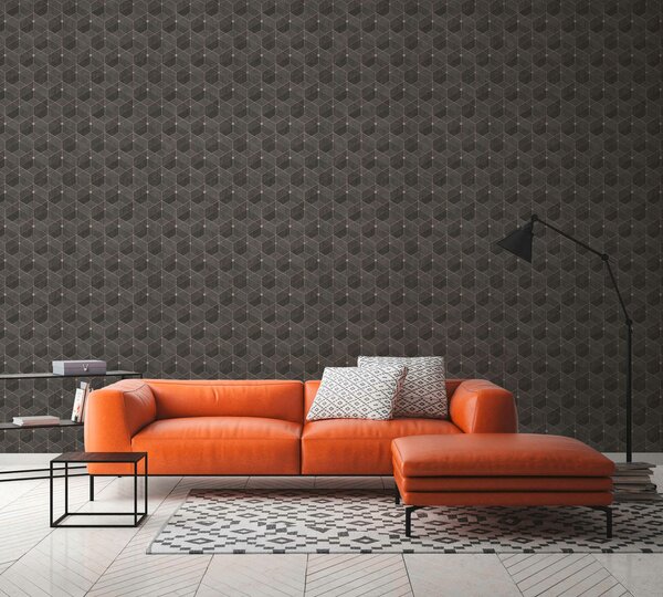 A.S. Création | Vliesová tapeta na stenu Titanium 3 38202-4 | 0,53 x 10,05 m | metalická, hnedá