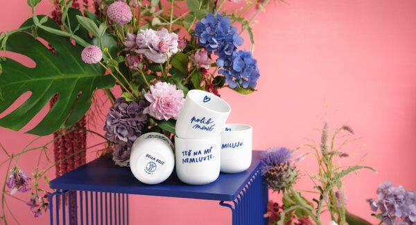 Porcelánový hrnček Bydlím u své kočky 270 ml