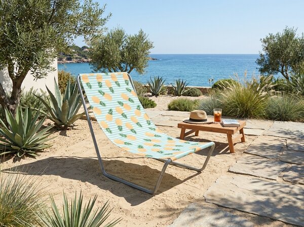 Skladacie plážové ležadlo SAND PINEAPPLE, farebné