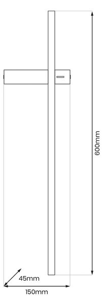 LED nástenné svetlo Vision, výška 60 cm, kov, čierne, 3 000 K, Čierna, Obývacia izba / jedáleň, kov, Moderný, Nástenné svietidlo