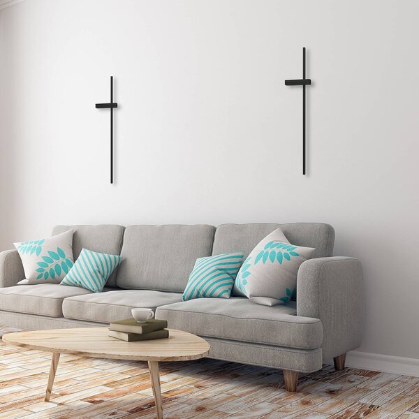 Milagro Lighting LED nástenné svetlo Vision, výška 90 cm, kov, čierne, 3 000 K, Čierna, Obývacia izba / jedáleň, kov, Moderný, Nástenné svietidlo