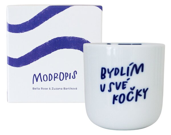 Porcelánový hrnček Bydlím u své kočky 270 ml