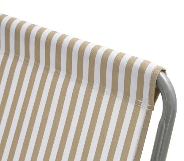 Skladacie plážové lehátko SAND STRIPES, hnedé