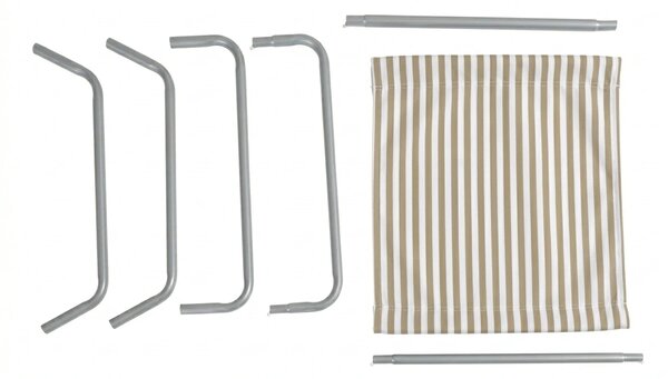 Skladacie plážové lehátko SAND STRIPES, hnedé