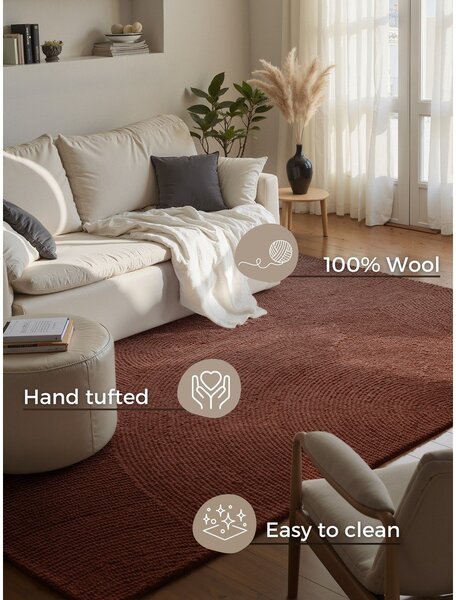 Ručne tkaný vlnený koberec v tehlovej farbe 80x150 cm Calmio – Hanse Home
